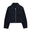 Tweed Cropped Jackets for Women Autumn Winter Short Coat Jacket Women Zip Crop Demi-season Jacket Woman Outerwears