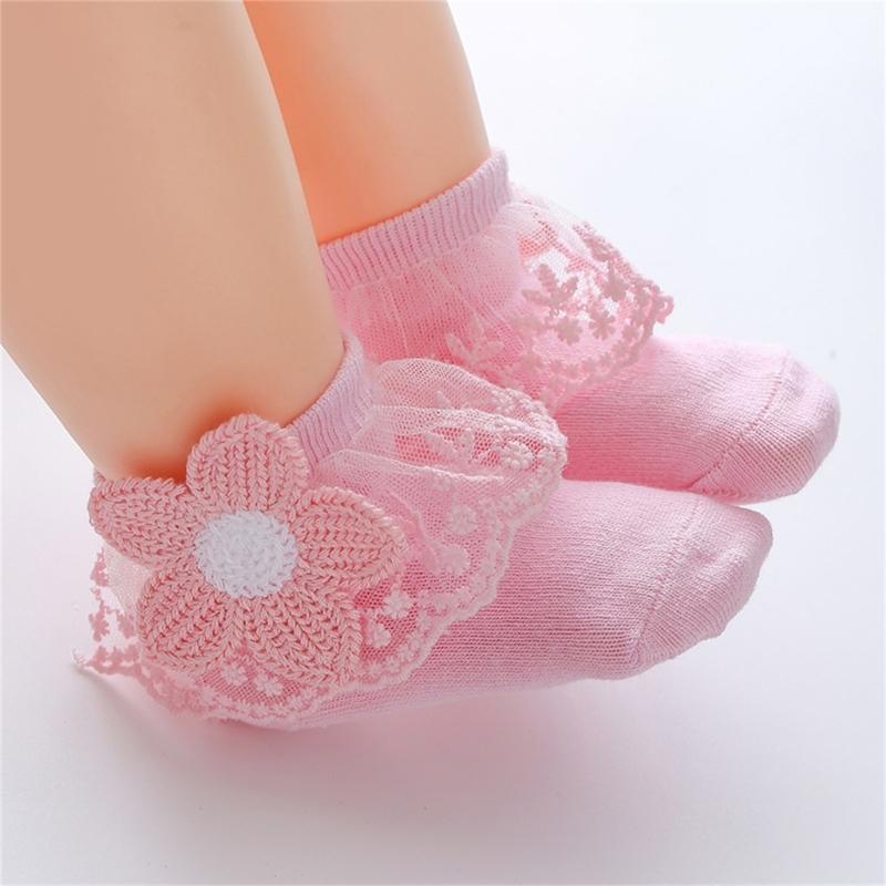 Lace Socks for Baby Toddler Girls Princess Short Socks Embroidery Lace Socks 0-3Year Girl Photo Props Summer Thin Socks