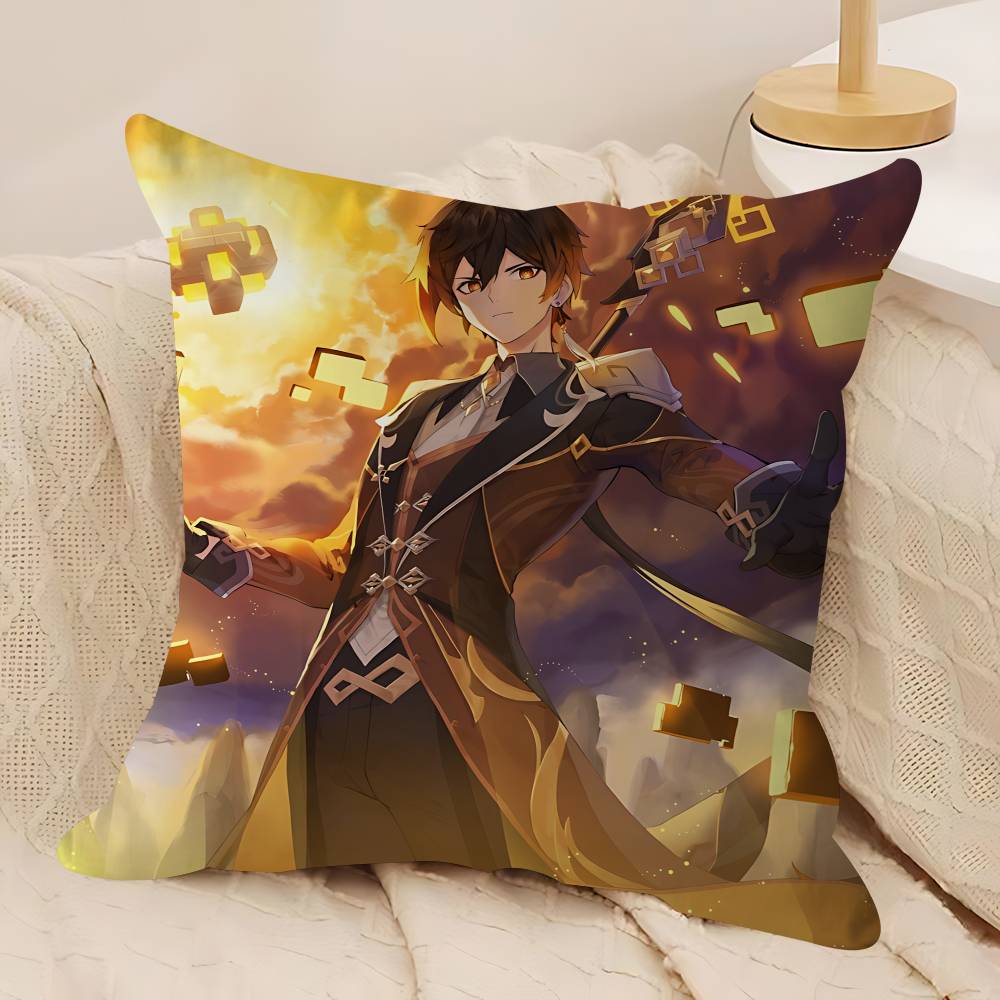 

Genshin Impact Zhongli Pillow Anime Pillow Sofa Bed Head Pillow Cover Cushion Cover 45x45 Cm Fashion 12x12Inch