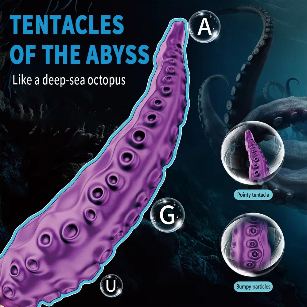 Octopus Tentacle Vibrating Dildo Vibrator, Ass Plug Soft Silicone Prostate Massager G-spot Stimulation Adult Female Sex Toys