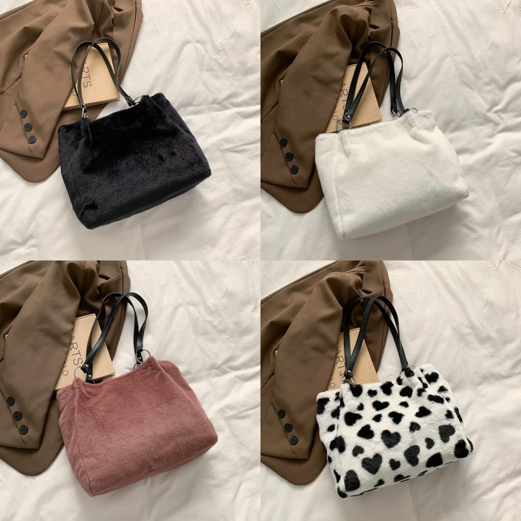 2023 Trendy Womens Fashion Large Capacity Plush Tote Bag For Casual Commutes