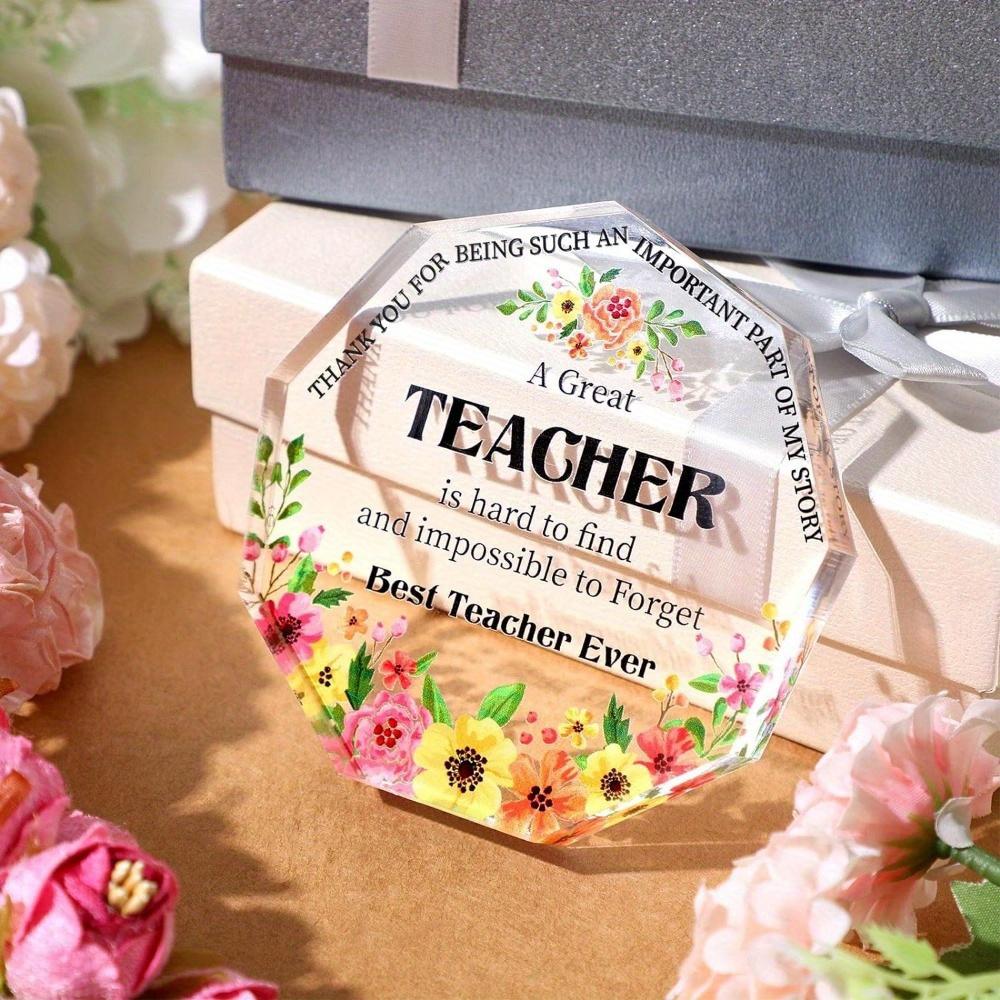 Teacher Gift (Nonagon Flowers Keepsake): Valentine/Appreciation/Retirement. Student Thank You Gift + Office Decor. чистый