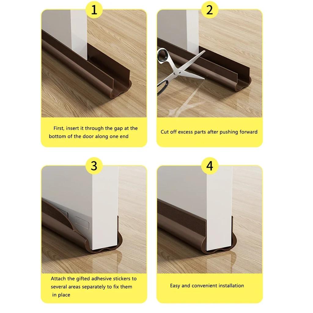 PVC Flexible Door Bottom Sealing Strip Under Doors Draft Stopper Sealing Strip OundProof Gasket Weatherstrip Draft Guard