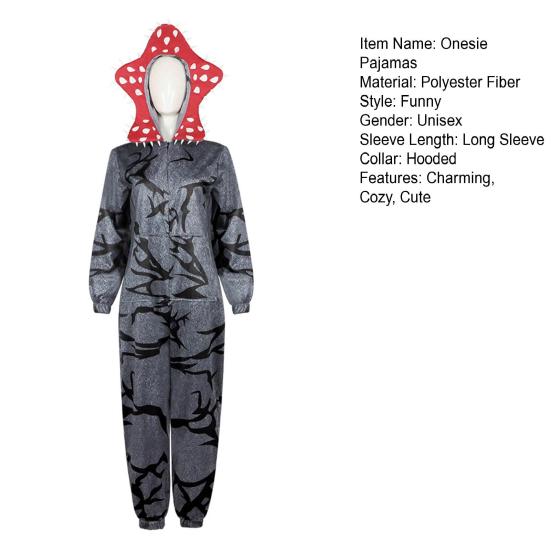 Erkek Kadın için Yetişkin Etçil Çiçek Tulum Pijama Noel Cosplay Tek Parça Kostüm Kapüşonlu Pijama Tulum