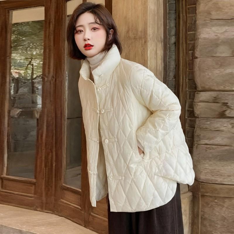 Down jacket light and thin women's winter women's clothing short white duck small fragrant wind small man Pinghu HD