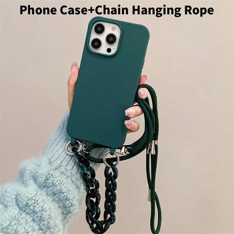 Iphone For 16 Plus Wrist Strap Solid Color Crossbody Accessories Case Phone