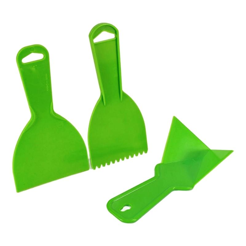Multipurpose Plastic Scraper Kit Including Putty Blade Tooth Scraper and Corner Trowel Set For Construction Workers