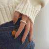 High-End Geometric Freshwater Pearl & Resin Ring - Light Luxury Style for Women