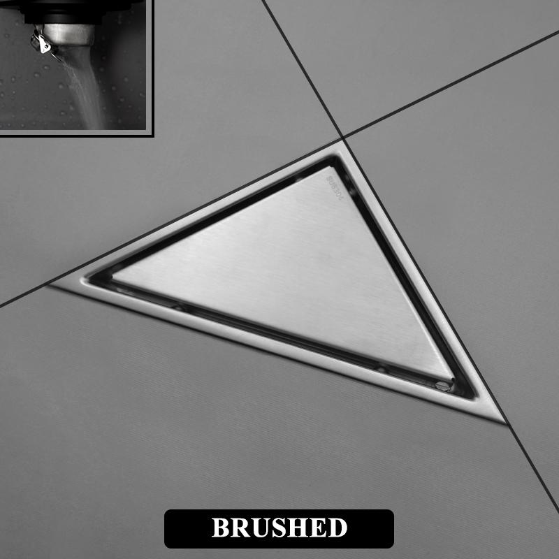 

Матовый золотой слив для пола Треугольный слив для душа Дезодорант для ванной Невидимый черный слив для пола Крышка для слива Решетка для отходов