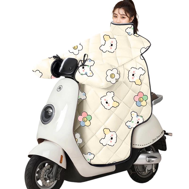 Univerzální celoroční protiprůvanová přikrývka na čelní sklo pro elektromobily a motocykly - Zesílená, Vodotěsná, Bavlněná výplň pro zimní ochranu