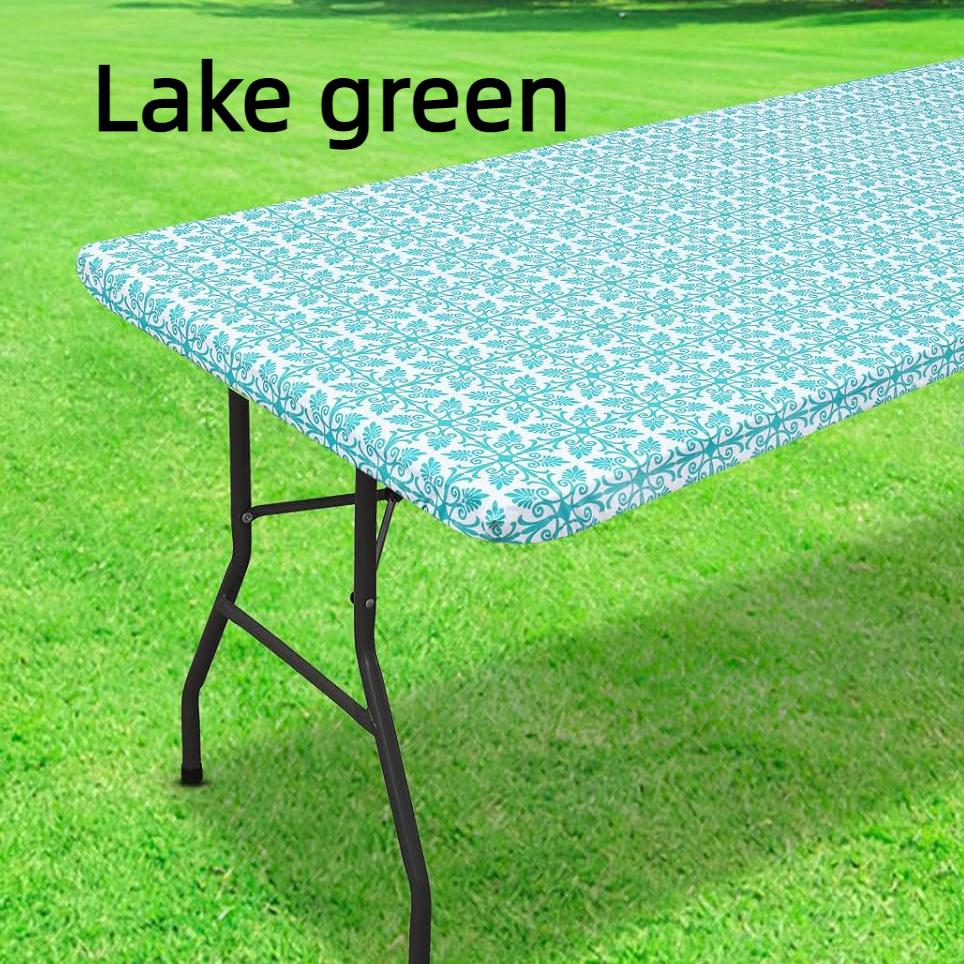 Waschbare 4/6/8 Fuß große Outdoor-Tischdecke mit elastischen Kanten – perfekt für Camping, Picknicks und Gartenpartys – strapazierfähiges Polyester