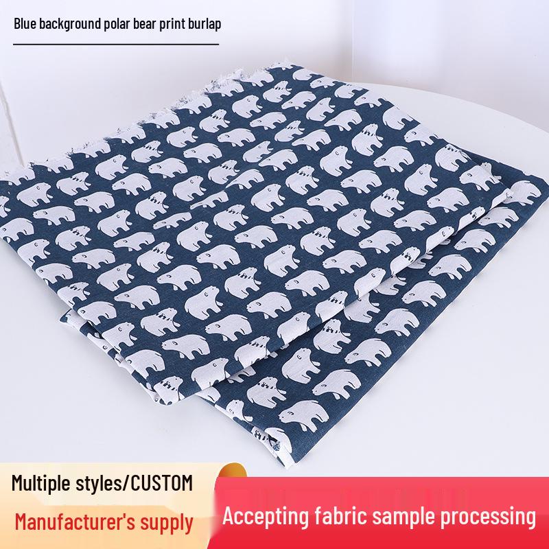 

Polar Bear Print Linen-Style Fabric for Sofa, Curtain, Tablecloth, Cushion 10x10 Count