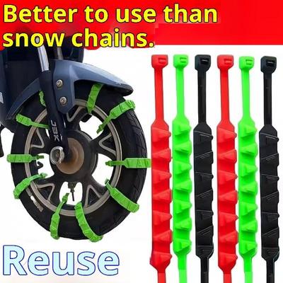 10/20 Stück Anti-Rutsch Schneeketten für Motorräder Fahrräder Winterreifen Räder Rutschfeste Kabelbinder Motorrad Notfall-Reifenkette