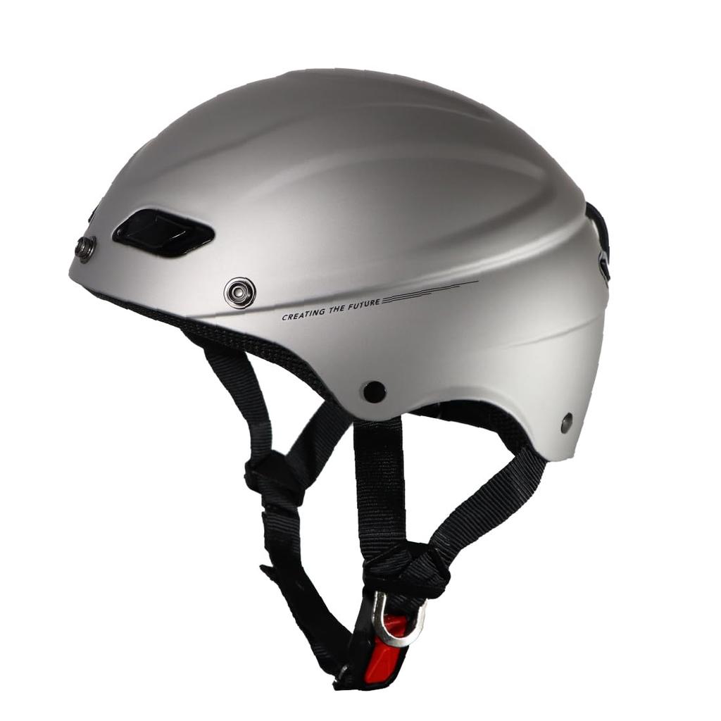 MOTO BASE certified motorcycle airy half helmet Matte Titanium Silver Free size SG/PSC MBHL-HF01 (57-60cm)