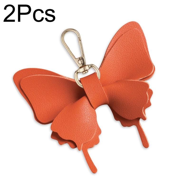 1pc Leather Creative Keychains Colorful Backpack Decoration Exquisite Key Ring Bag Charm Butterfly Pendant