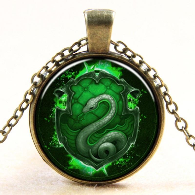 Buy Hogwarts Slytherin Crest Pendant Green Snake Badge Harry