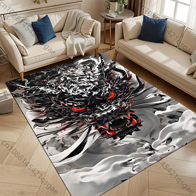 3D HD Printing Mysterious Oriental Dragon Theme Carpet Living Room Bedroom Sofa Office Large Area Mat Home Decor Rug Magic Gift