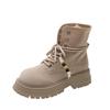 retro British style platform boots women's  new summer high-end heightening short boots