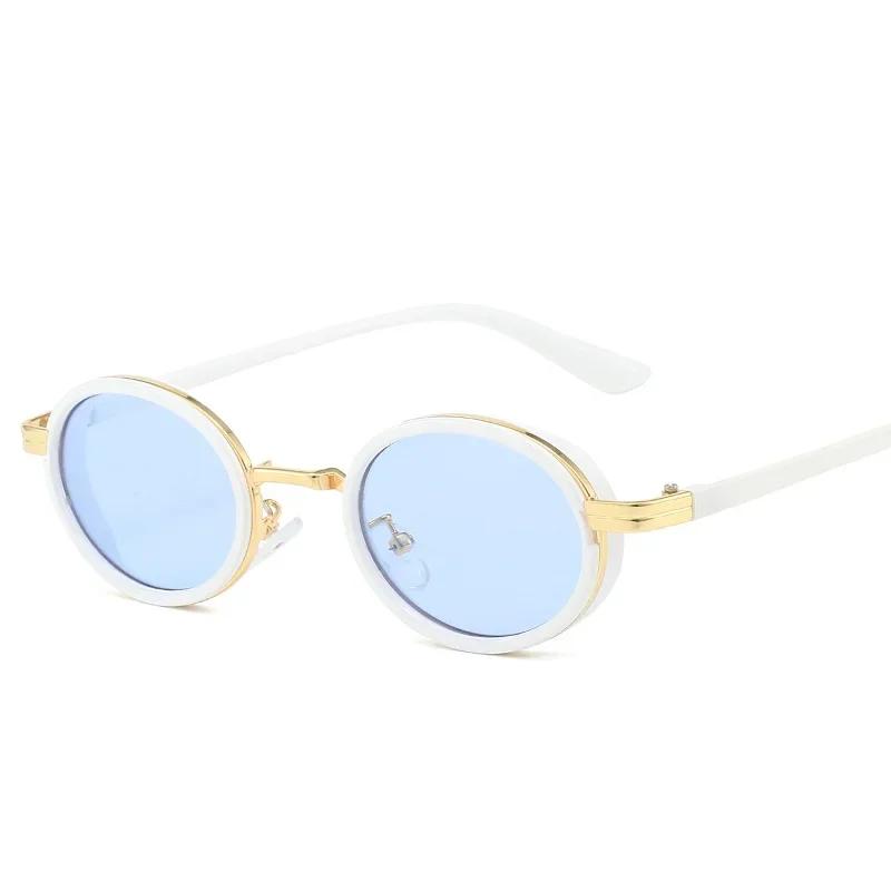 Unisex Round Frame Blue Light Blocking Sunglasses New Trend Small Sunshade Eyewear Fashion Ladies Leopard Print Sun Glasses