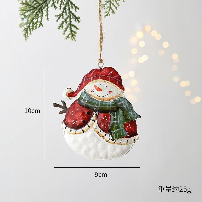 Christmas Tree Decorations Iron Circular Snowman Christmas Tree Pendant Decoration For Party 2026 Navidad Natal Decor Gift