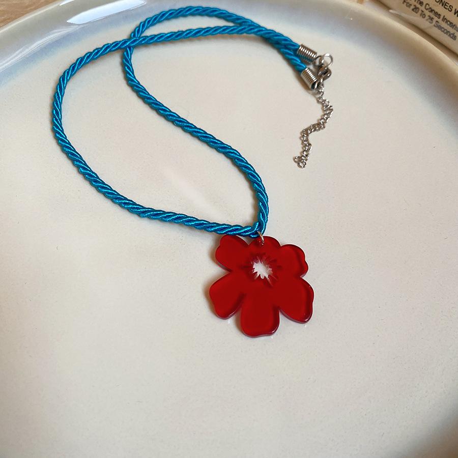 

Wax rope acrylic dripping oil geometric necklace dopamine fresh fun collarbone chain niche versatile high-end items