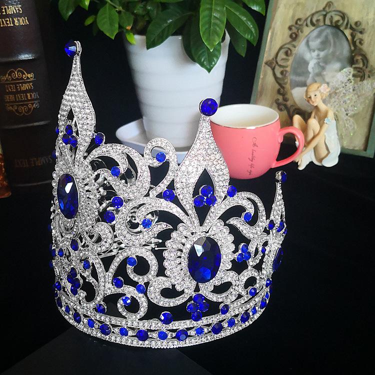 NZ1118 High Quality Fashion Crown Tiaras Big Crowns Women Rhinestones Princess Large Crown Hair Jewelry