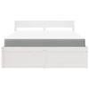 Bed with Drawers and Mattress White 140x200 Cm Solid Wood