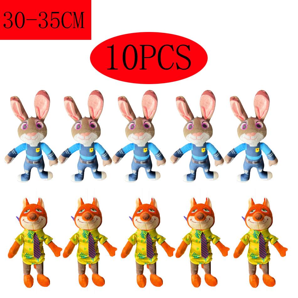 ***High Quality  Nick Wilde Judy Hopps Plushies Stuffed Anime Fox Rabbit Plush Toy Lovely Children's Room Decor Xmas Gifts