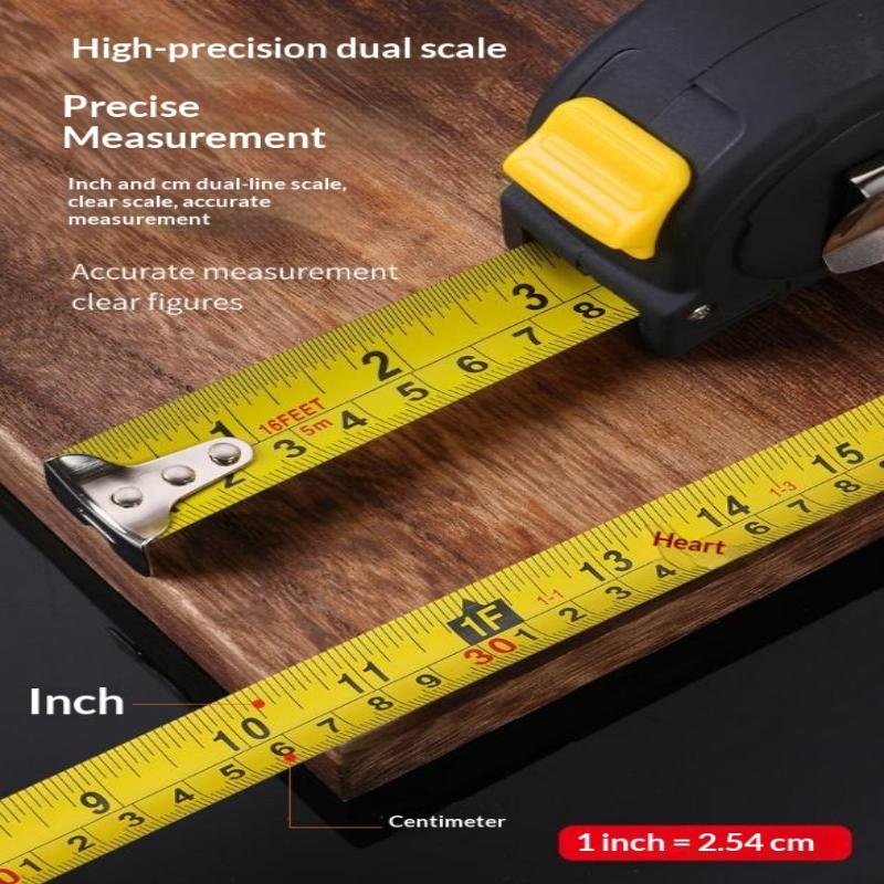 Precise Clear Steel Tape Measure Retractable 3M/5M/7.5M/10M Thickened Rubberized Woodworking Wear-Resistant Tool Tape Ruler