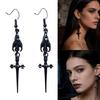 Fashionable Black Bat And Swords Earrings Punk Gothic Jewelry Fashion Accessory For Role Play Costume
