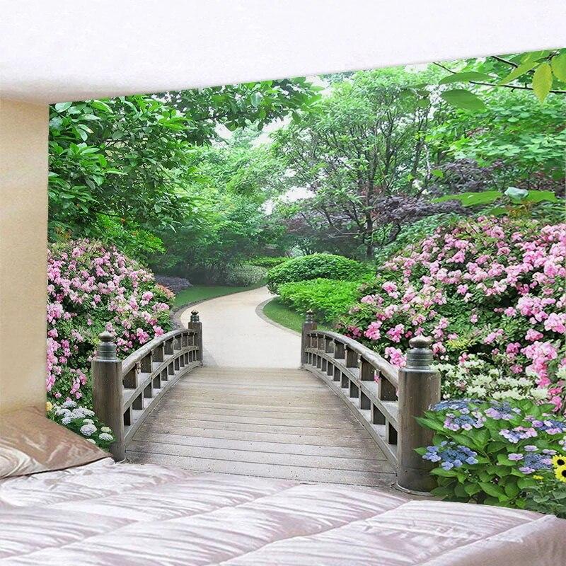 Forest Animals Garden Trees Scenery Tapestry Wall Background Decoration Hanging Cloth Room Living Room Home Decoration