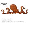 Rust-mottled Octopus Ornament Rust Patina Giant Squid Garden Sculpture, Handmade Metal Statue for Beachfront Villa Decoration Outdoor Lawn, Patio, and