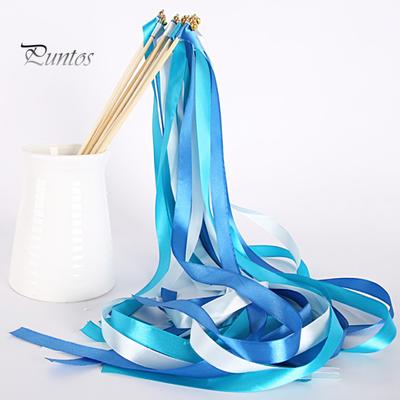 10Pcs Ribbon Wands High Durability Stunning Visual Effect Wood Colorful Ribbon Wish Wands Fairy Princess Sticks Home Supplies
