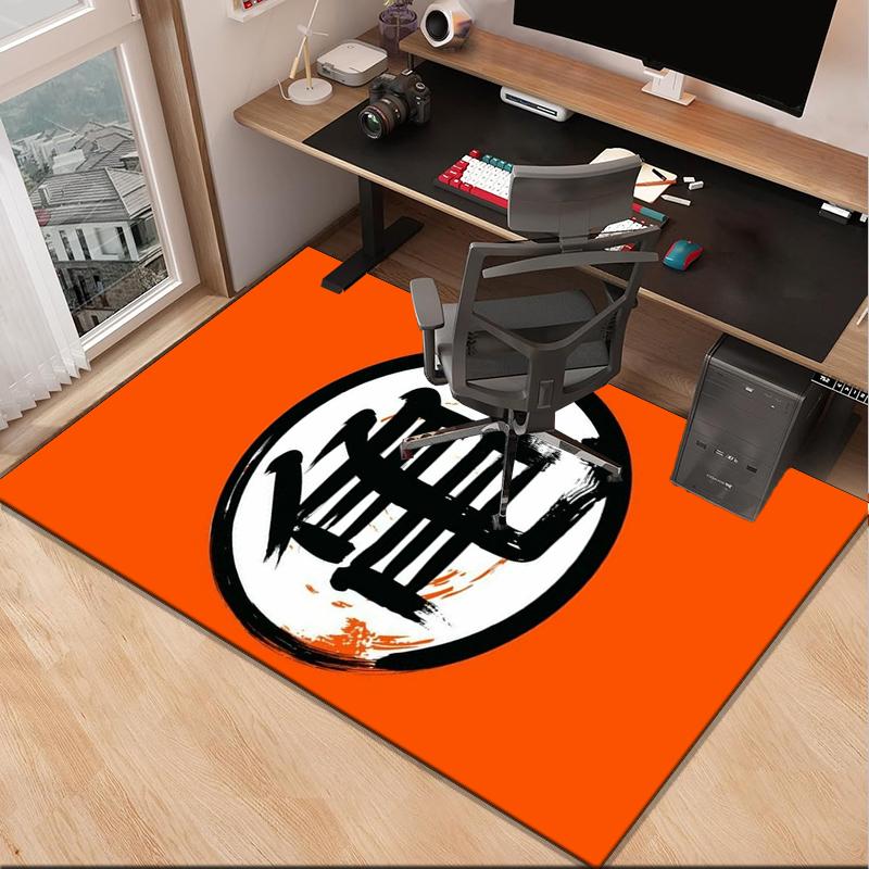 Goku Anime Office Rug Chair Mat, Game Carpet, Suitable for Front Door, Bedroom, Living Room, Desk, Holiday Gift