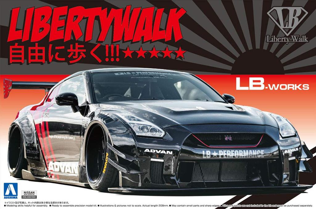 AOSHIMA Liberty Walk Series LB Works R35 Type 2 Plastic Model 1/24 No.13 GT-R Ver.2
