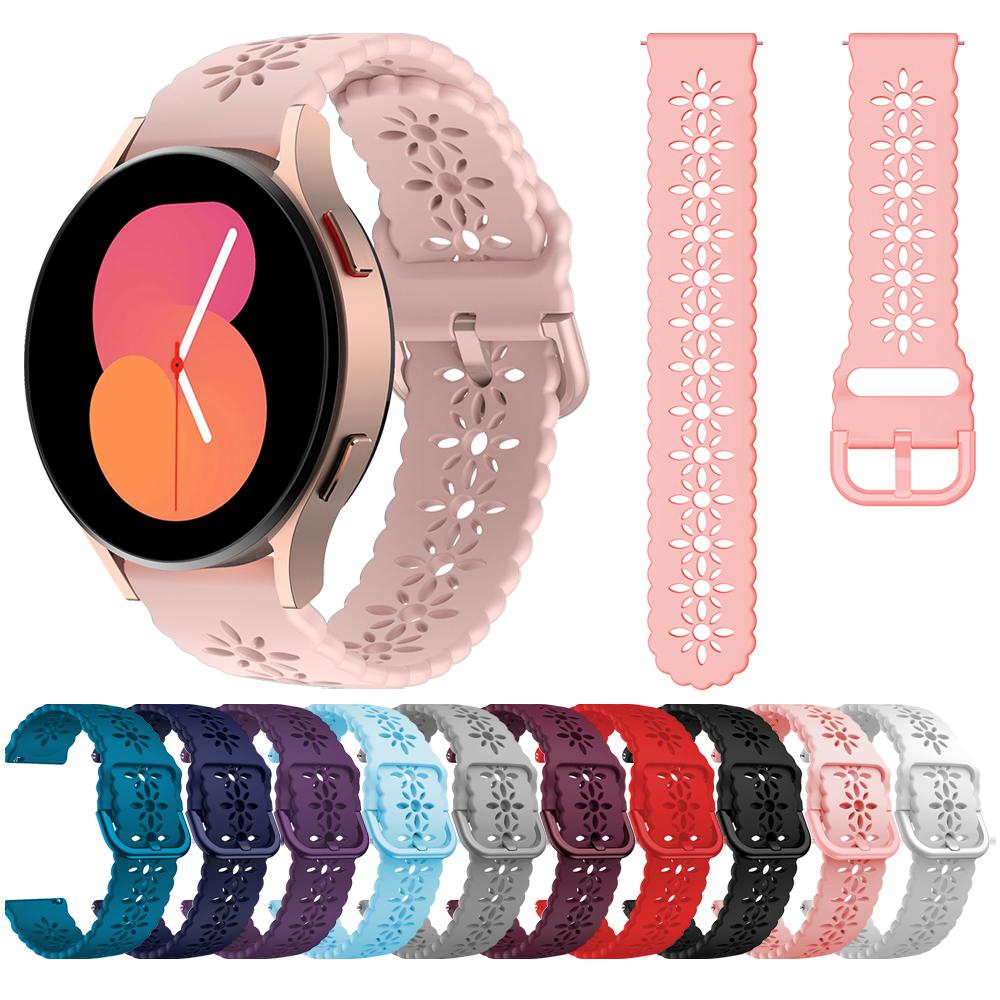 20mm Replacement Band For Samsung Galaxy Watch 5 44mm 40mm Pro 45mm/Active 2/Galaxy Watch 4 Lace Silicone Strap For Women Girls