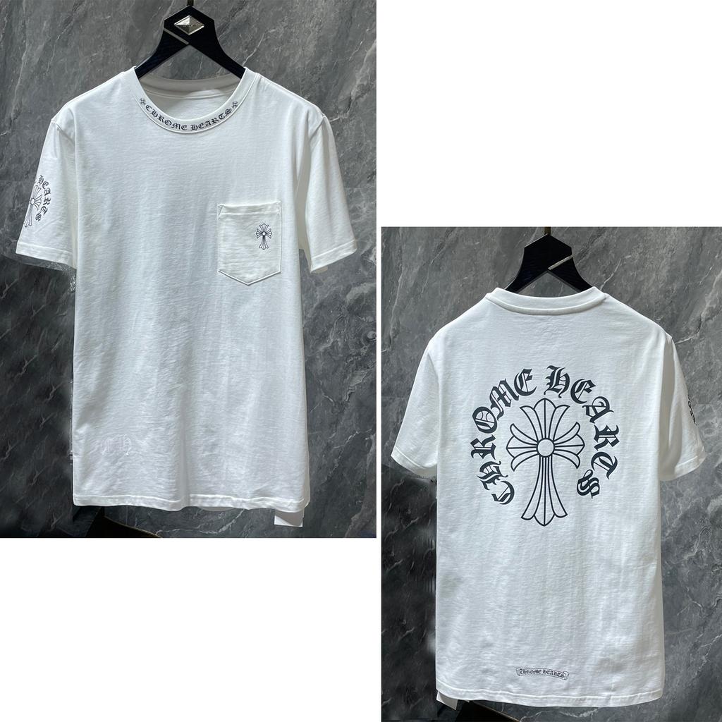 8010 CHROME HEARTS 2026 Summer New High Quality Cotton Round Neck Loose Large Size Men's and Women's T-shirt Couple T-shirt