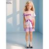 Little Maven New Cute Girls' Suit Summer Kidsren's Clothing European and American Short-Sleeved Pure Cotton Kidsren's Suit