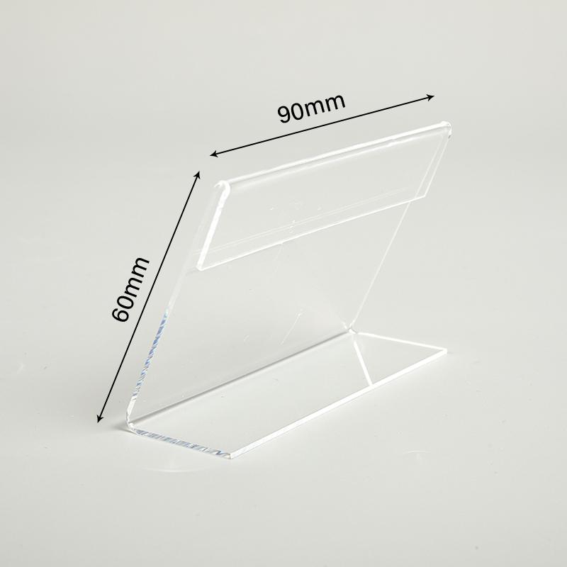 10Pcs Acrylic Transparent Display Stand Desk Sign Label Frame Price Tag Display