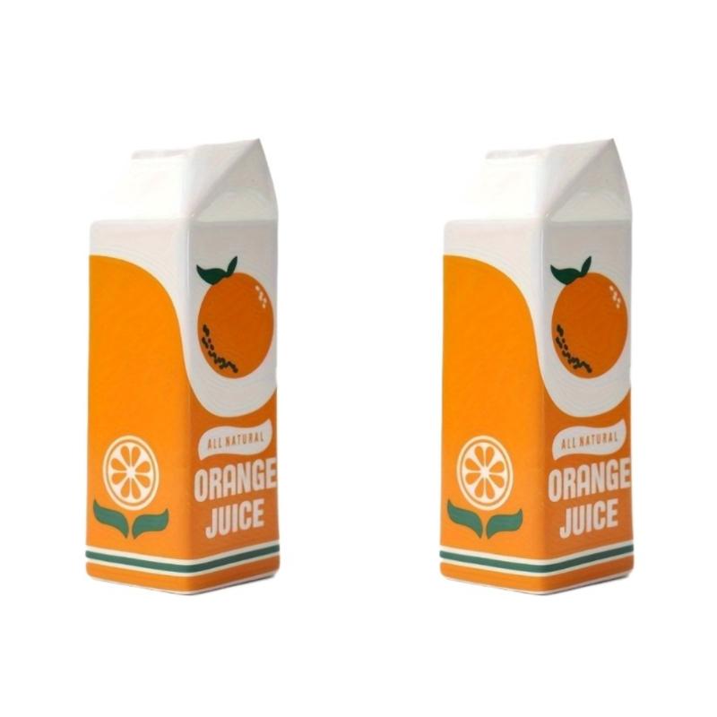 1/2pcs Vintage Orange Juice Vase Decorative Ceramic with Realistic Orange Slice Bohe Home/Kitchen/Office Accent Vases Home Decor