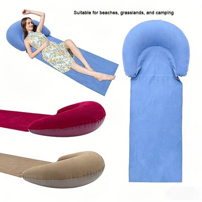 1Pc Beach Mat With Inflatable Headrest Outdoor Mat Anti-Sand Suitable For Outdoor Camping And Picnics Single Person Sleeping Mat Foldable Portable