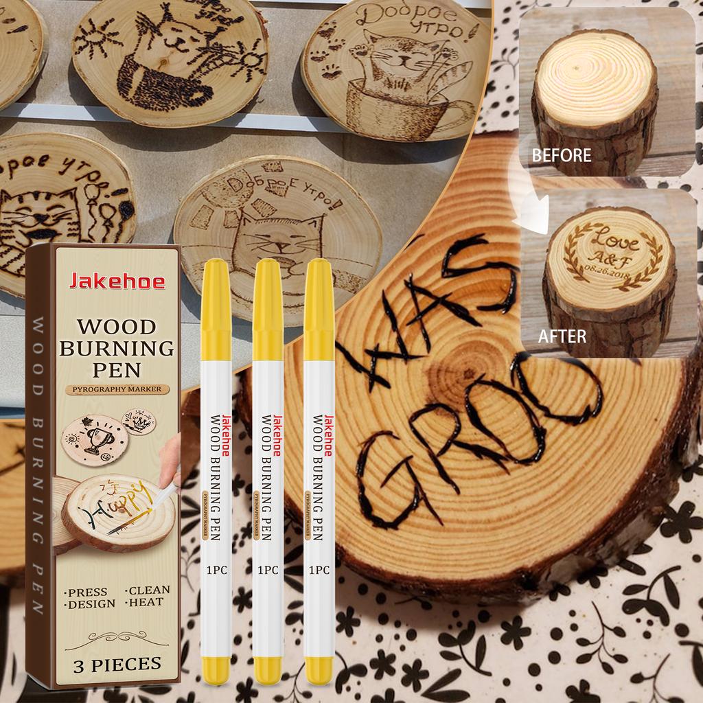 3PCS Diy Wood Burning Pen Scorch For Wood Burning Branding Art Decor Combustion Painting Creative Entertainment Marker Pen
