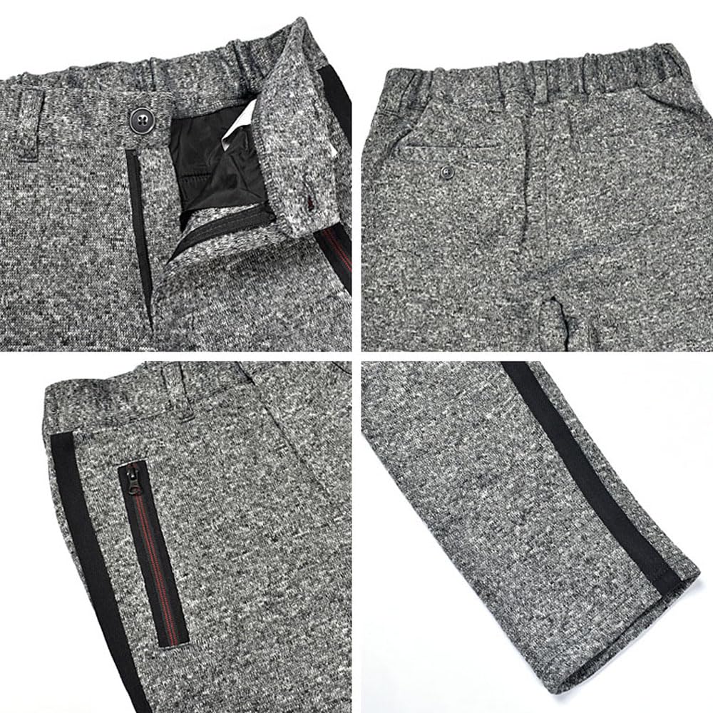 COMON GOLF Golf Cold Plus Sizes Sliver Mix Size L Men's Pants, Fleece-Lined, Stretch, Weather, Available, Tapered, Knit, Warm, Fall/Winter, Gray,