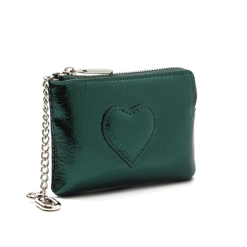 Vintage Oil Wax Real Leather Mini Wallet, Fashion Decor Women's Coin Purse with , Zipper Small Purse for Women