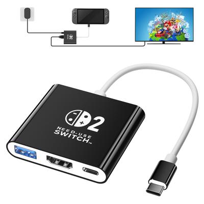 Switch 2 Dock with System Version and Switch 2 TV Connection HDMI Multifunction Switch 2 No Latency with OLED Black [Compatible 21.0.0 Above], Output,