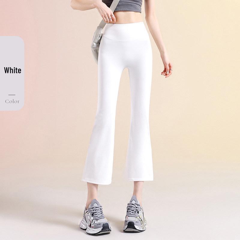 Women's Micro Flare Shark Pants: New 2026 Style - High-Waisted, Butt-Lifting, Abdomen-Tightening, Versatile, Loose Fit, Seven-Point Fitness Outerwear.