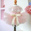 1PC Pet Clothing Dog Cat Spring Summer Thin Pink Bow Mesh Lace Collar Princess Dress Suitable for Small and Medium Sized Dogs