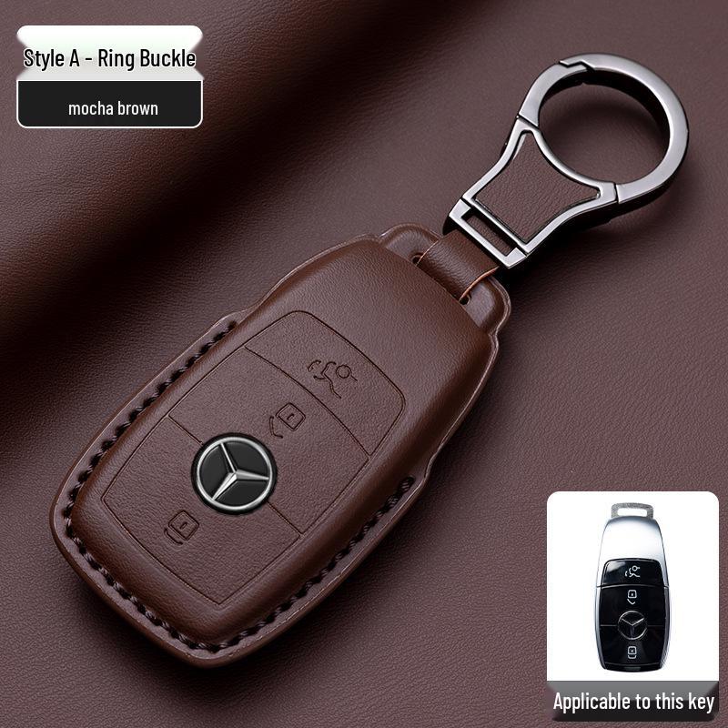 Mercedes-Benz Original Color Nappa Leather Key Case for GLE, GLAC200L, C260L, E300L, E-Class, S-Class, and C-Class.