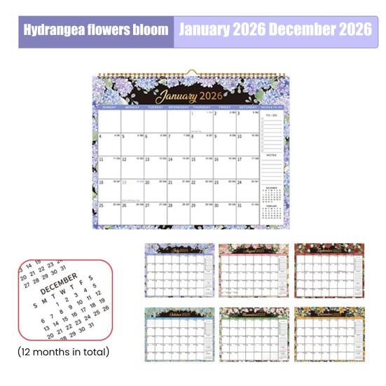 2026 Wall Calendar 14" X 11" Large Calendar with Hanging Hook January