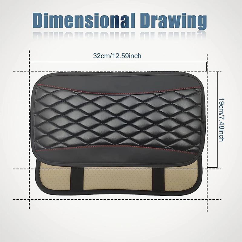 Car Armrest Cover Mat Universal PU Leather Ethnic Style Print Waterproof Non Slip Storage Box Pad Auto Styling Interior Accessor